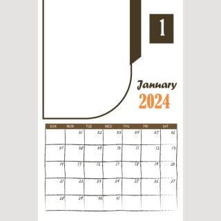 Wall calendar 12 pages 2024